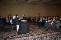 Leigh speaking at Inland Press Association Award's Breakfast