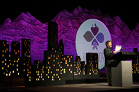 Leigh speaking at Sunrise Speaker Series in Denver, CO.