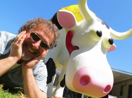 Leigh and Cow Parade Cow