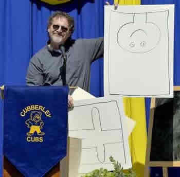 Leigh speaking at Cubberly Ceremony