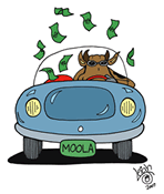 Moola movie image of license plate cartoon
